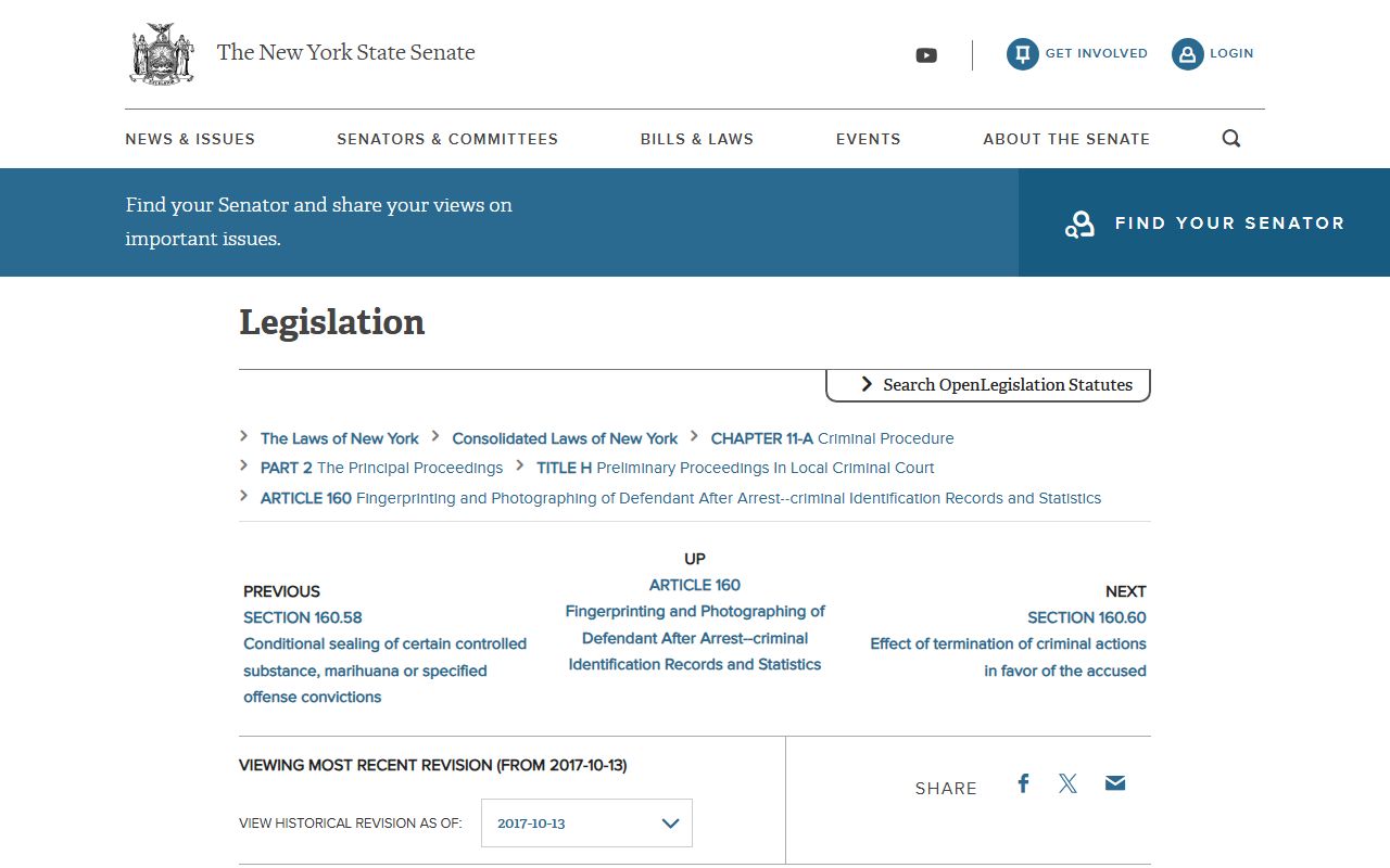 CPL 160.59 petition sealing statute for Orange County criminal records