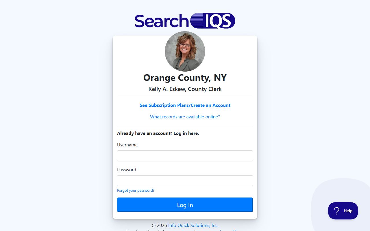IQS Orange County Clerk online records portal for land and court records